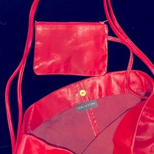 Vintage 1980’s slouchy red leather shoulder bag